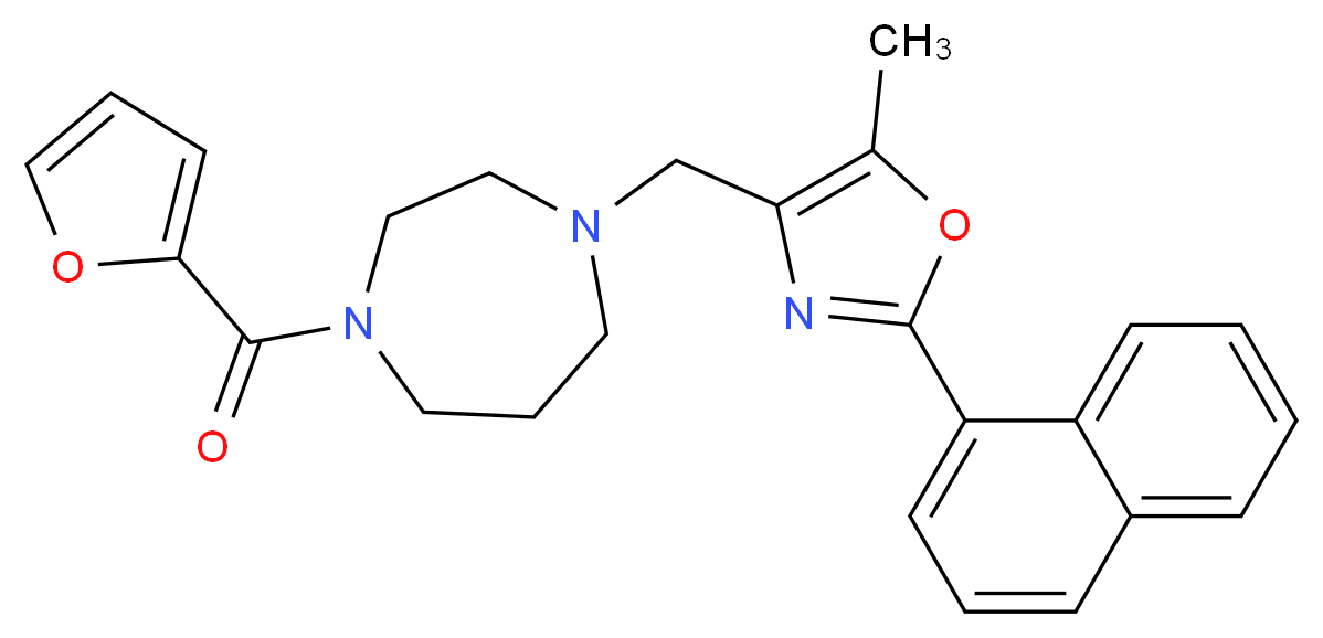 1-(2-furoyl)-4-{[5-methyl-2-(1-naphthyl)-1,3-oxazol-4-yl]methyl}-1,4-diazepane_分子结构_CAS_)