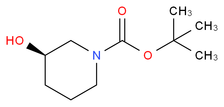 tert-butyl (3R)-3-hydroxypiperidine-1-carboxylate_分子结构_CAS_143900-43-0