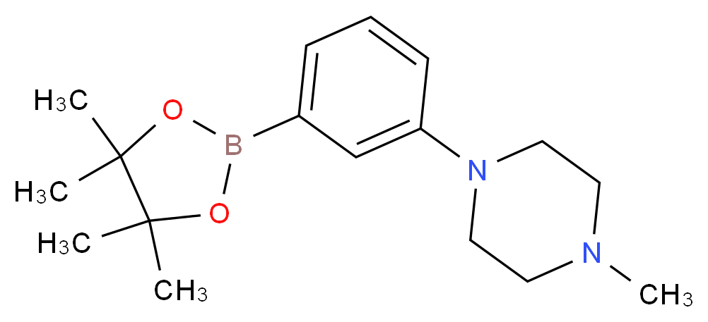 1-methyl-4-(3-(4,4,5,5-tetramethyl-1,3,2-dioxaborolan-2-yl)phenyl)piperazine_分子结构_CAS_747413-18-9)