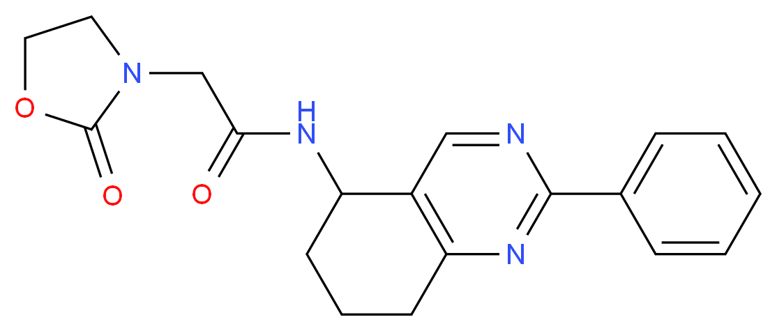 2-(2-oxo-1,3-oxazolidin-3-yl)-N-(2-phenyl-5,6,7,8-tetrahydro-5-quinazolinyl)acetamide_分子结构_CAS_)