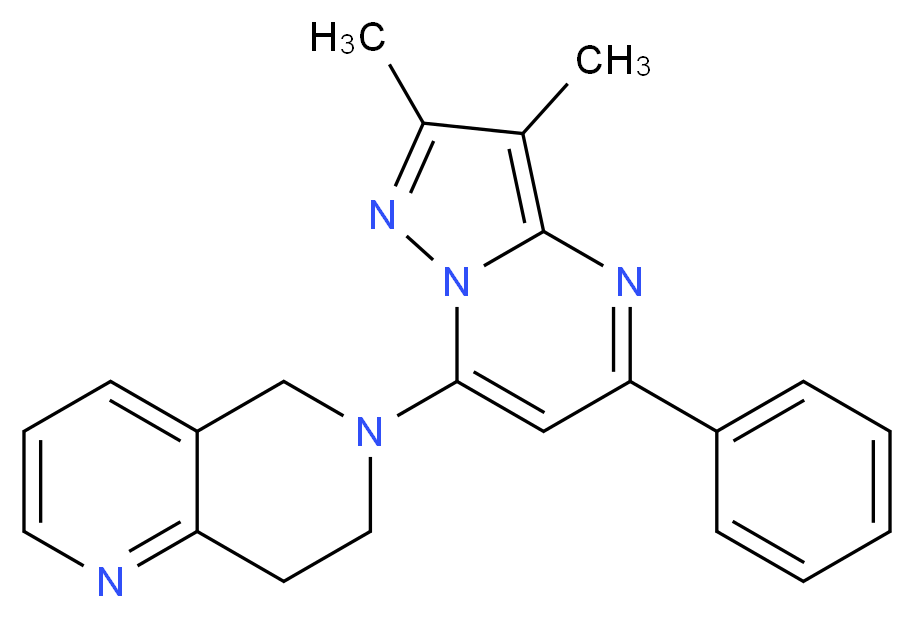 6-(2,3-dimethyl-5-phenylpyrazolo[1,5-a]pyrimidin-7-yl)-5,6,7,8-tetrahydro-1,6-naphthyridine_分子结构_CAS_)