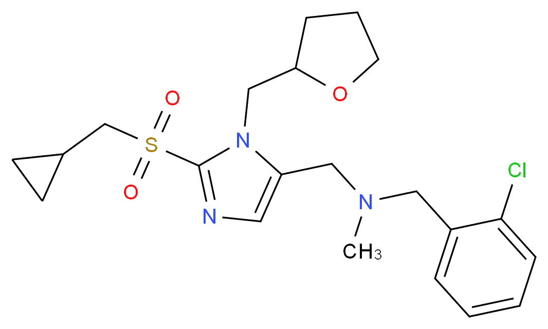 (2-chlorobenzyl){[2-[(cyclopropylmethyl)sulfonyl]-1-(tetrahydro-2-furanylmethyl)-1H-imidazol-5-yl]methyl}methylamine_分子结构_CAS_)