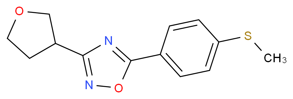 5-[4-(methylthio)phenyl]-3-(tetrahydrofuran-3-yl)-1,2,4-oxadiazole_分子结构_CAS_)