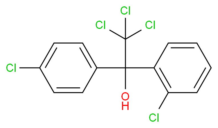 2,2,2-trichloro-1-(2-chlorophenyl)-1-(4-chlorophenyl)ethan-1-ol_分子结构_CAS_10606-46-9