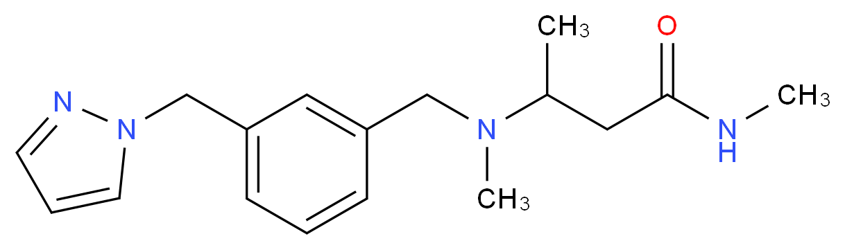 N-methyl-3-{methyl[3-(1H-pyrazol-1-ylmethyl)benzyl]amino}butanamide_分子结构_CAS_)