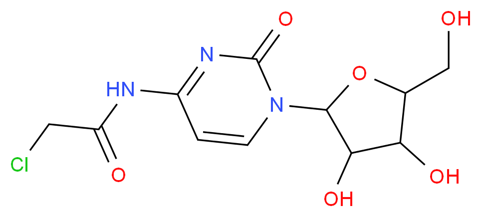 2-chloro-N-{1-[3,4-dihydroxy-5-(hydroxymethyl)oxolan-2-yl]-2-oxo-1,2-dihydropyrimidin-4-yl}acetamide_分子结构_CAS_113737-52-3