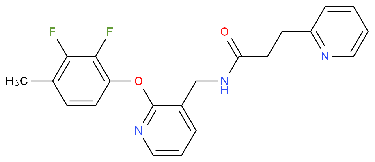 N-{[2-(2,3-difluoro-4-methylphenoxy)-3-pyridinyl]methyl}-3-(2-pyridinyl)propanamide_分子结构_CAS_)