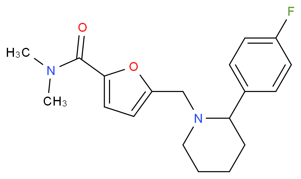 5-{[2-(4-fluorophenyl)-1-piperidinyl]methyl}-N,N-dimethyl-2-furamide_分子结构_CAS_)