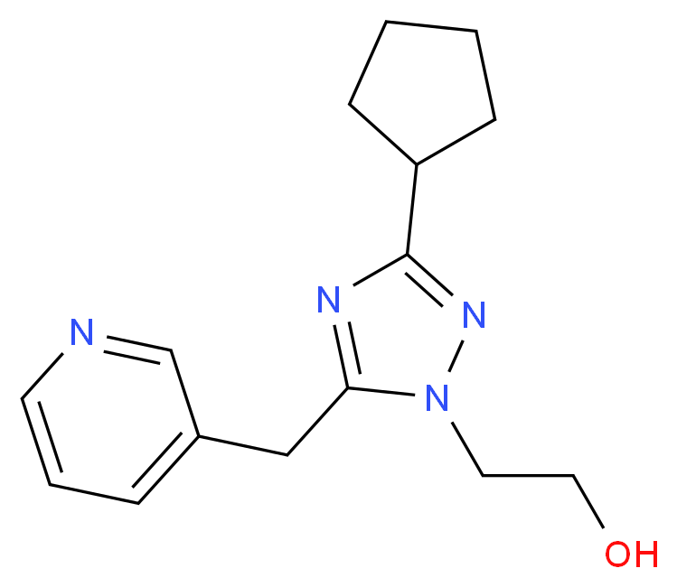 2-[3-cyclopentyl-5-(pyridin-3-ylmethyl)-1H-1,2,4-triazol-1-yl]ethanol_分子结构_CAS_)