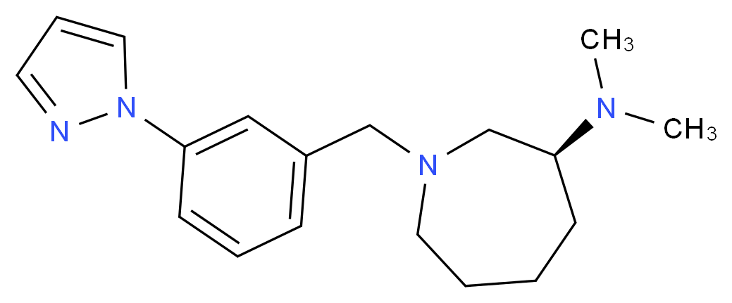 (3S)-N,N-dimethyl-1-[3-(1H-pyrazol-1-yl)benzyl]azepan-3-amine_分子结构_CAS_)