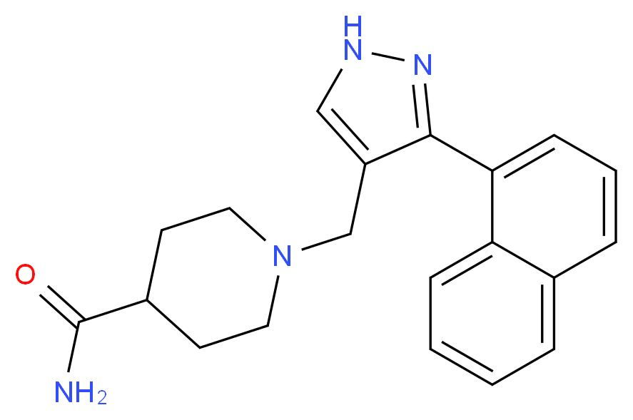 1-{[3-(1-naphthyl)-1H-pyrazol-4-yl]methyl}-4-piperidinecarboxamide_分子结构_CAS_)