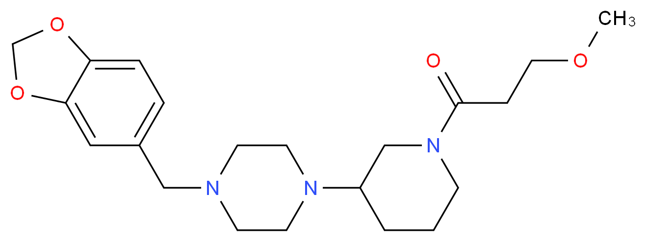 1-(1,3-benzodioxol-5-ylmethyl)-4-[1-(3-methoxypropanoyl)-3-piperidinyl]piperazine_分子结构_CAS_)