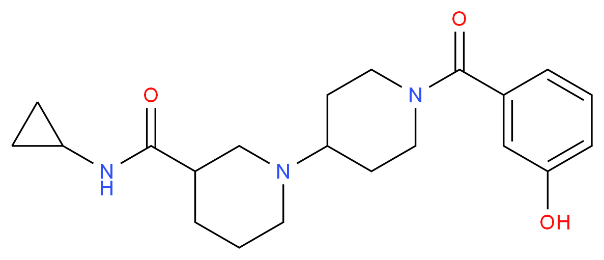 N-cyclopropyl-1'-(3-hydroxybenzoyl)-1,4'-bipiperidine-3-carboxamide_分子结构_CAS_)