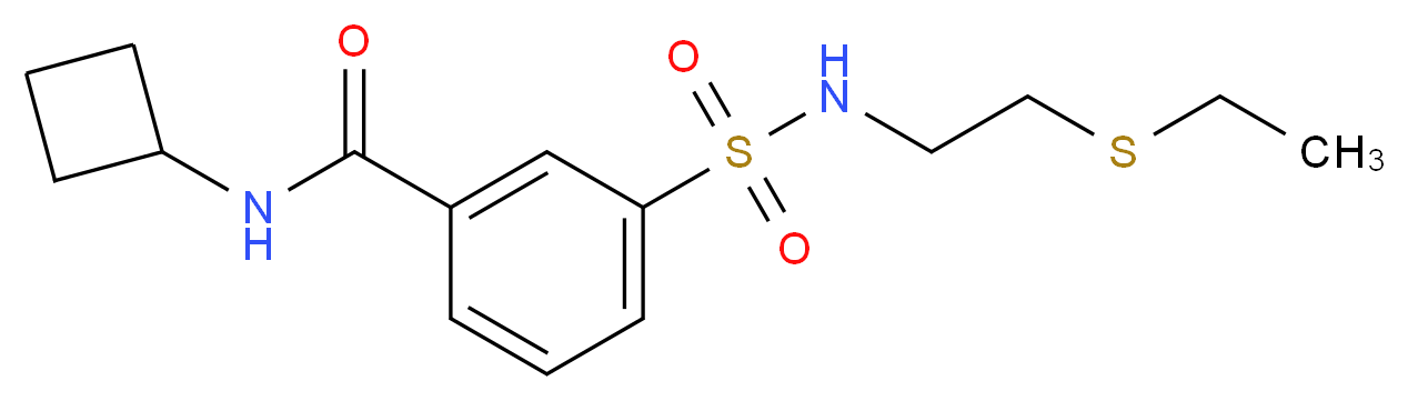 N-cyclobutyl-3-({[2-(ethylthio)ethyl]amino}sulfonyl)benzamide_分子结构_CAS_)
