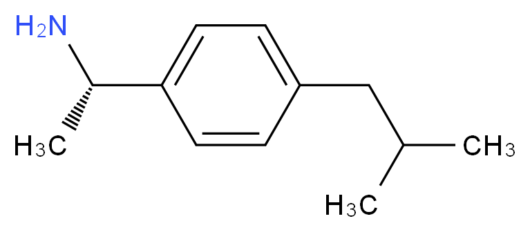 (1S)-1-[4-(2-methylpropyl)phenyl]ethan-1-amine_分子结构_CAS_164579-51-5