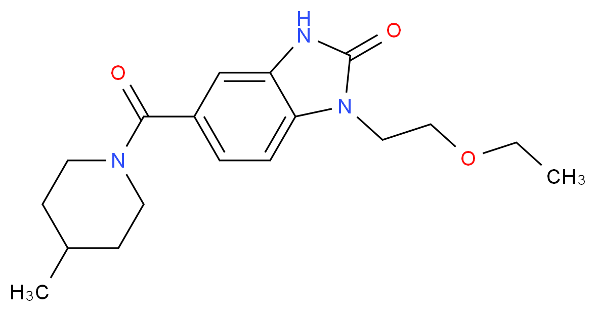 1-(2-ethoxyethyl)-5-[(4-methylpiperidin-1-yl)carbonyl]-1,3-dihydro-2H-benzimidazol-2-one_分子结构_CAS_)