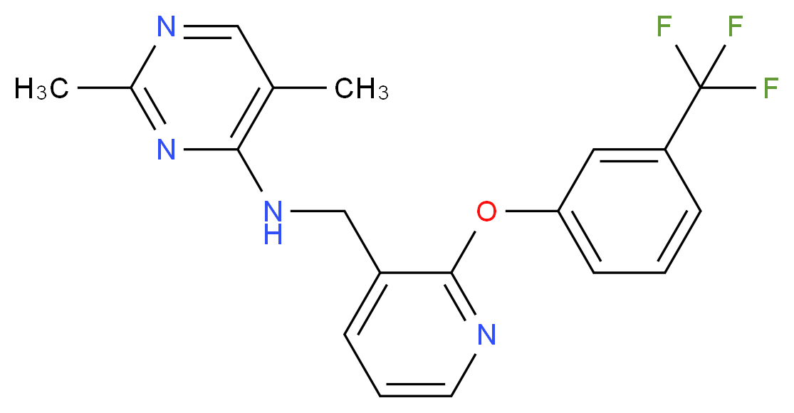 2,5-dimethyl-N-({2-[3-(trifluoromethyl)phenoxy]pyridin-3-yl}methyl)pyrimidin-4-amine_分子结构_CAS_)