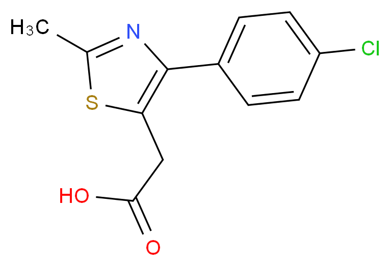 2-[4-(4-chlorophenyl)-2-methyl-1,3-thiazol-5-yl]acetic acid_分子结构_CAS_553630-41-4