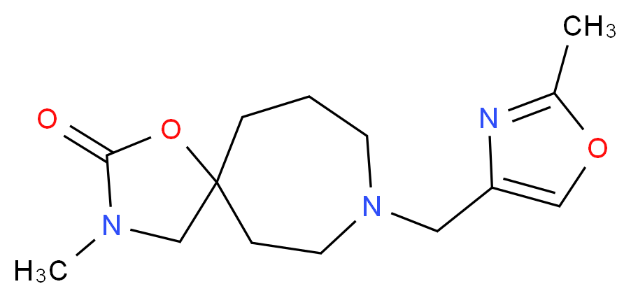 3-methyl-8-[(2-methyl-1,3-oxazol-4-yl)methyl]-1-oxa-3,8-diazaspiro[4.6]undecan-2-one_分子结构_CAS_)