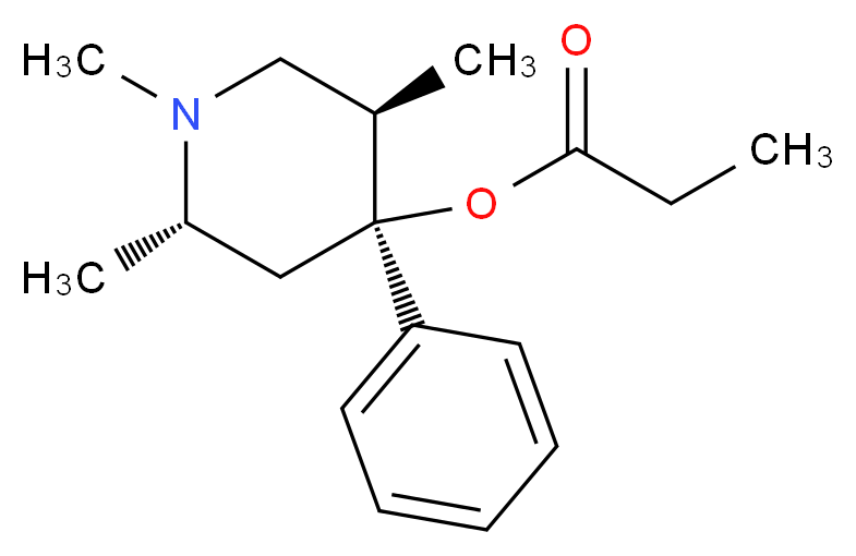(2S,4S,5R)-1,2,5-trimethyl-4-phenylpiperidin-4-yl propanoate_分子结构_CAS_64-39-1
