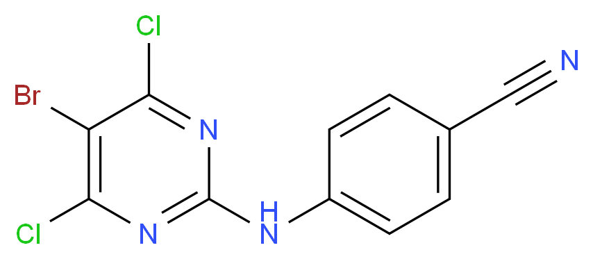 4-[(5-bromo-4,6-dichloropyrimidin-2-yl)amino]benzonitrile_分子结构_CAS_269055-75-6