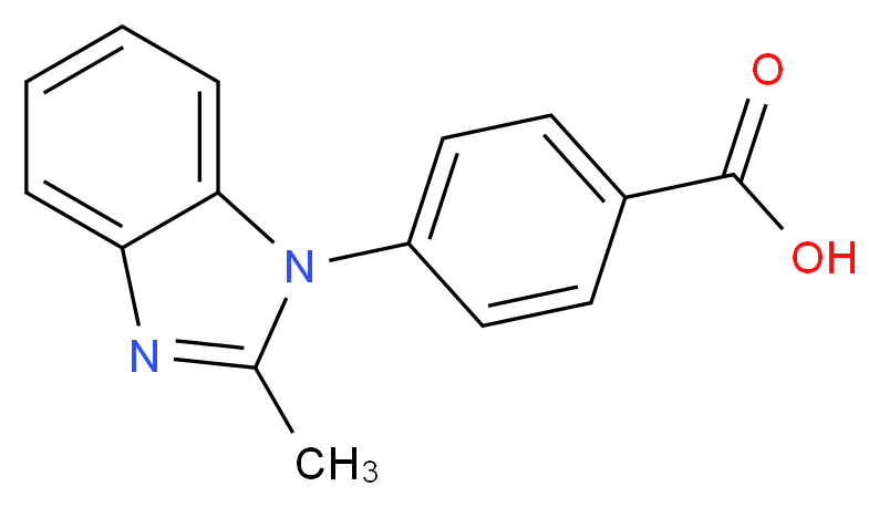 4-(2-methyl-1H-1,3-benzodiazol-1-yl)benzoic acid_分子结构_CAS_1021144-32-0