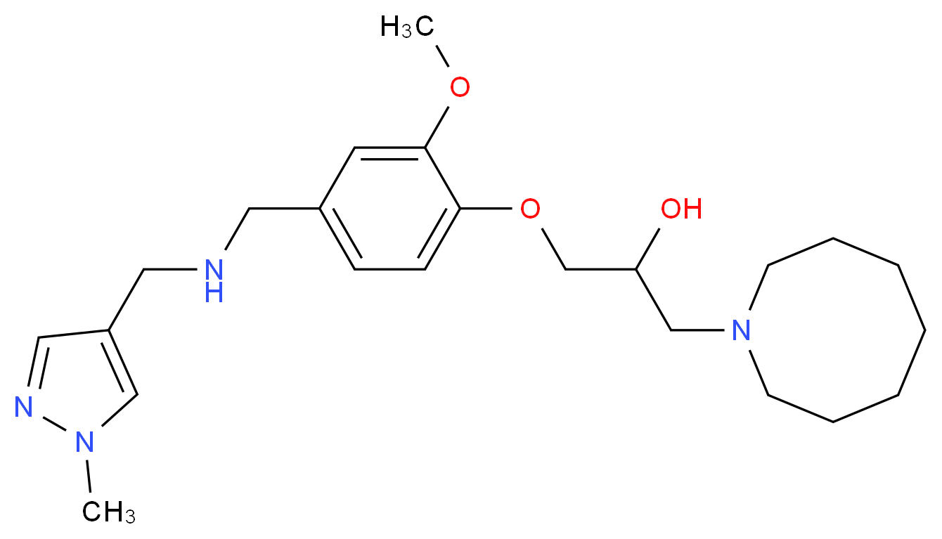 1-(1-azocanyl)-3-[2-methoxy-4-({[(1-methyl-1H-pyrazol-4-yl)methyl]amino}methyl)phenoxy]-2-propanol_分子结构_CAS_)
