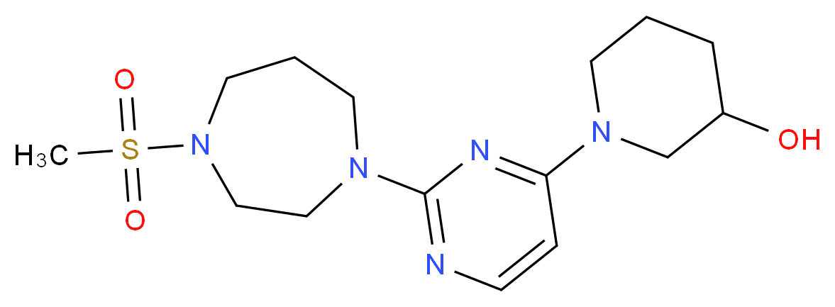 1-{2-[4-(methylsulfonyl)-1,4-diazepan-1-yl]pyrimidin-4-yl}piperidin-3-ol_分子结构_CAS_)
