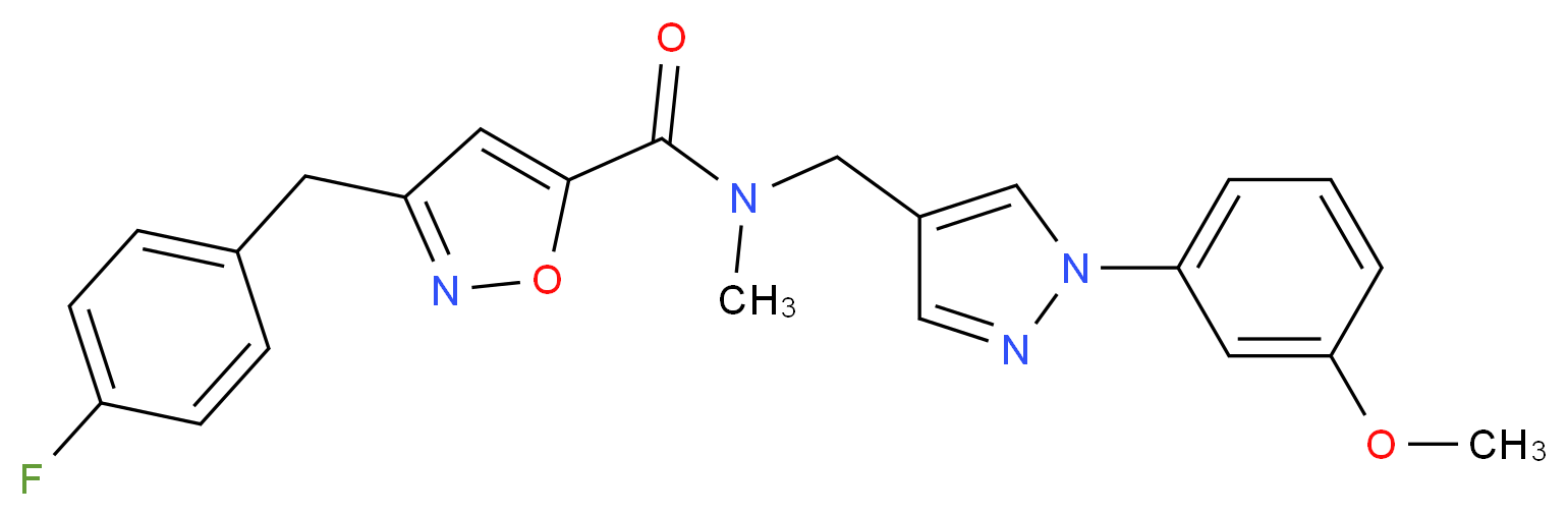 3-(4-fluorobenzyl)-N-{[1-(3-methoxyphenyl)-1H-pyrazol-4-yl]methyl}-N-methyl-5-isoxazolecarboxamide_分子结构_CAS_)