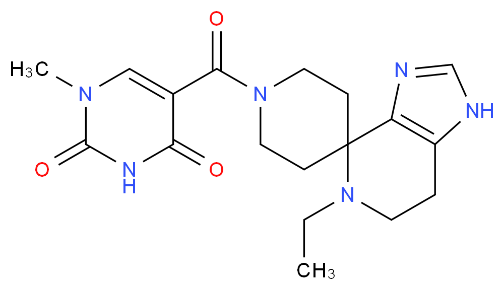5-[(5-ethyl-1,5,6,7-tetrahydro-1'H-spiro[imidazo[4,5-c]pyridine-4,4'-piperidin]-1'-yl)carbonyl]-1-methylpyrimidine-2,4(1H,3H)-dione_分子结构_CAS_)