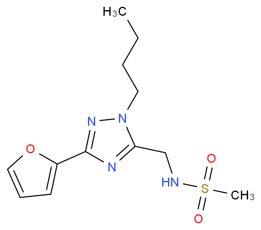 N-{[1-butyl-3-(2-furyl)-1H-1,2,4-triazol-5-yl]methyl}methanesulfonamide_分子结构_CAS_)