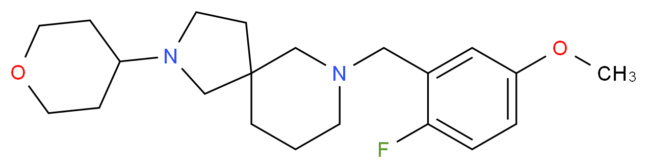 7-(2-fluoro-5-methoxybenzyl)-2-(tetrahydro-2H-pyran-4-yl)-2,7-diazaspiro[4.5]decane_分子结构_CAS_)