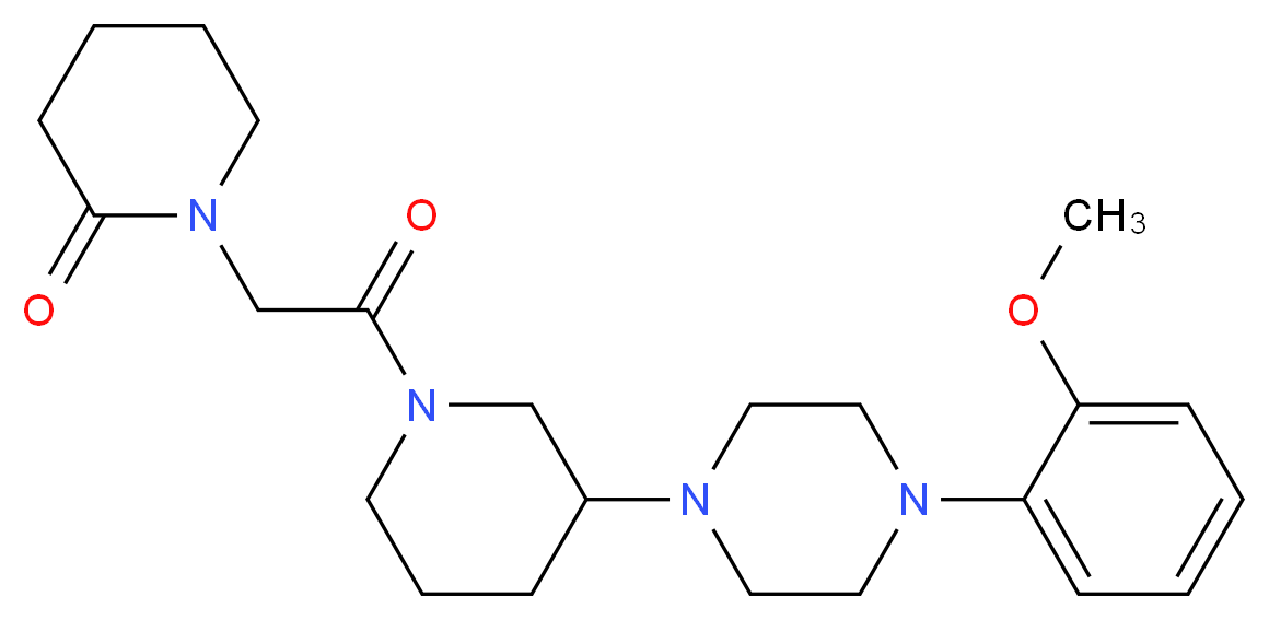 1-(2-{3-[4-(2-methoxyphenyl)-1-piperazinyl]-1-piperidinyl}-2-oxoethyl)-2-piperidinone_分子结构_CAS_)