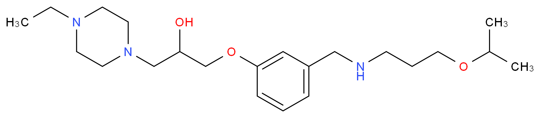 1-(4-ethyl-1-piperazinyl)-3-(3-{[(3-isopropoxypropyl)amino]methyl}phenoxy)-2-propanol_分子结构_CAS_)