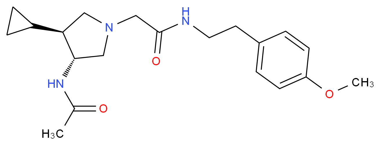 2-[(3R*,4S*)-3-(acetylamino)-4-cyclopropyl-1-pyrrolidinyl]-N-[2-(4-methoxyphenyl)ethyl]acetamide_分子结构_CAS_)