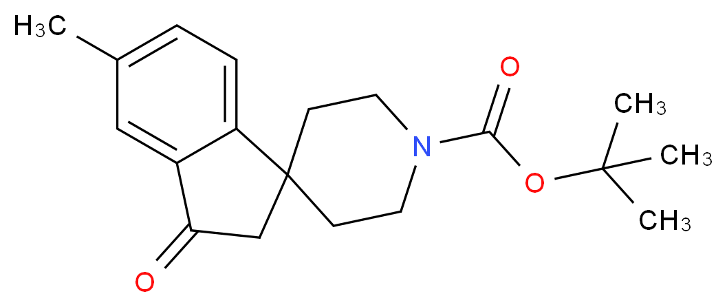 tert-butyl 5-methyl-3-oxo-2,3-dihydrospiro[indene-1,4'-piperidine]-1'-carboxylate_分子结构_CAS_948033-85-0
