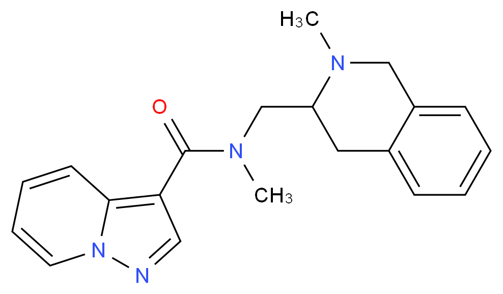 N-methyl-N-[(2-methyl-1,2,3,4-tetrahydro-3-isoquinolinyl)methyl]pyrazolo[1,5-a]pyridine-3-carboxamide_分子结构_CAS_)