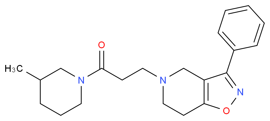 5-[3-(3-methylpiperidin-1-yl)-3-oxopropyl]-3-phenyl-4,5,6,7-tetrahydroisoxazolo[4,5-c]pyridine_分子结构_CAS_)