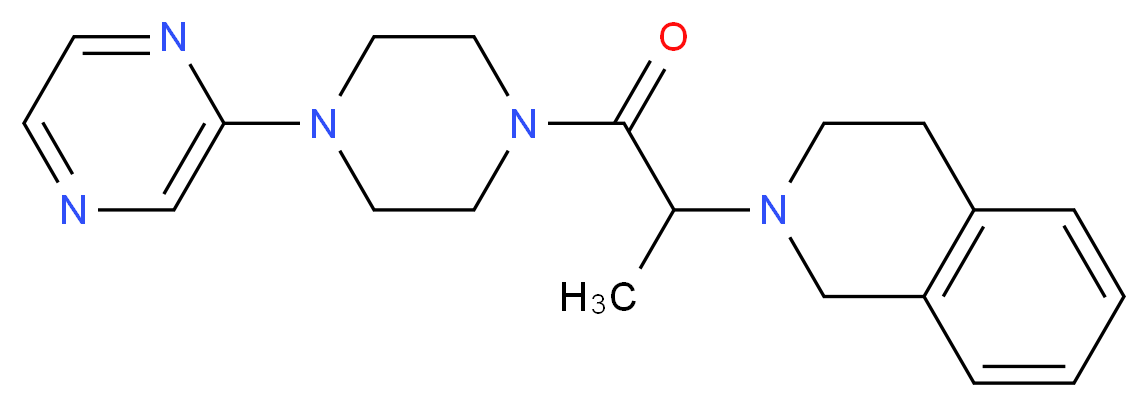 2-{1-methyl-2-oxo-2-[4-(2-pyrazinyl)-1-piperazinyl]ethyl}-1,2,3,4-tetrahydroisoquinoline_分子结构_CAS_)