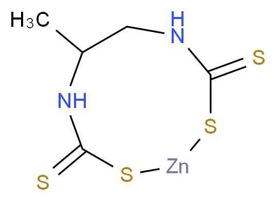 6-methyl-1,3-dithia-5,8-diaza-2-zincacyclononane-4,9-dithione_分子结构_CAS_12071-83-9