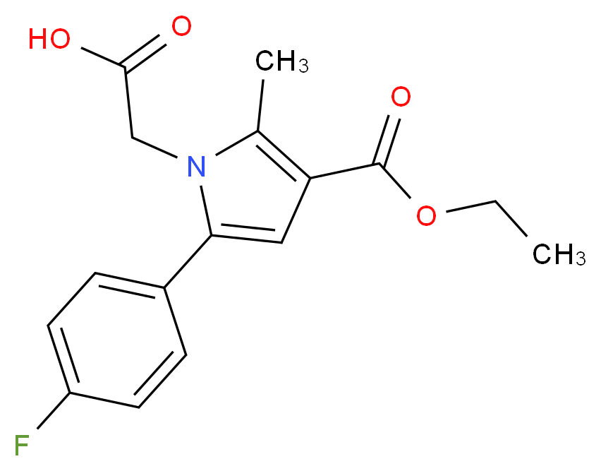 [3-(Ethoxycarbonyl)-5-(4-fluorophenyl)-2-methyl-1H-pyrrol-1-yl]acetic acid_分子结构_CAS_)