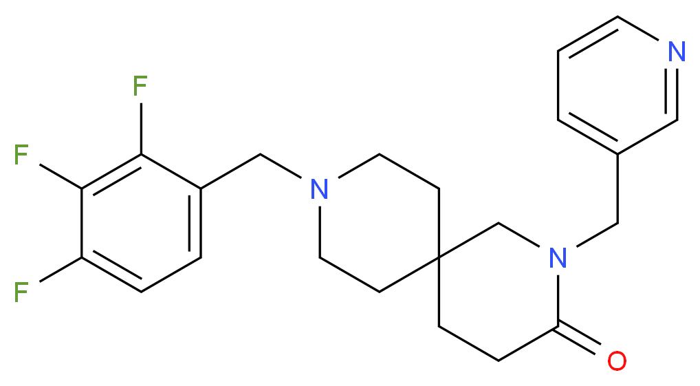 2-(pyridin-3-ylmethyl)-9-(2,3,4-trifluorobenzyl)-2,9-diazaspiro[5.5]undecan-3-one_分子结构_CAS_)