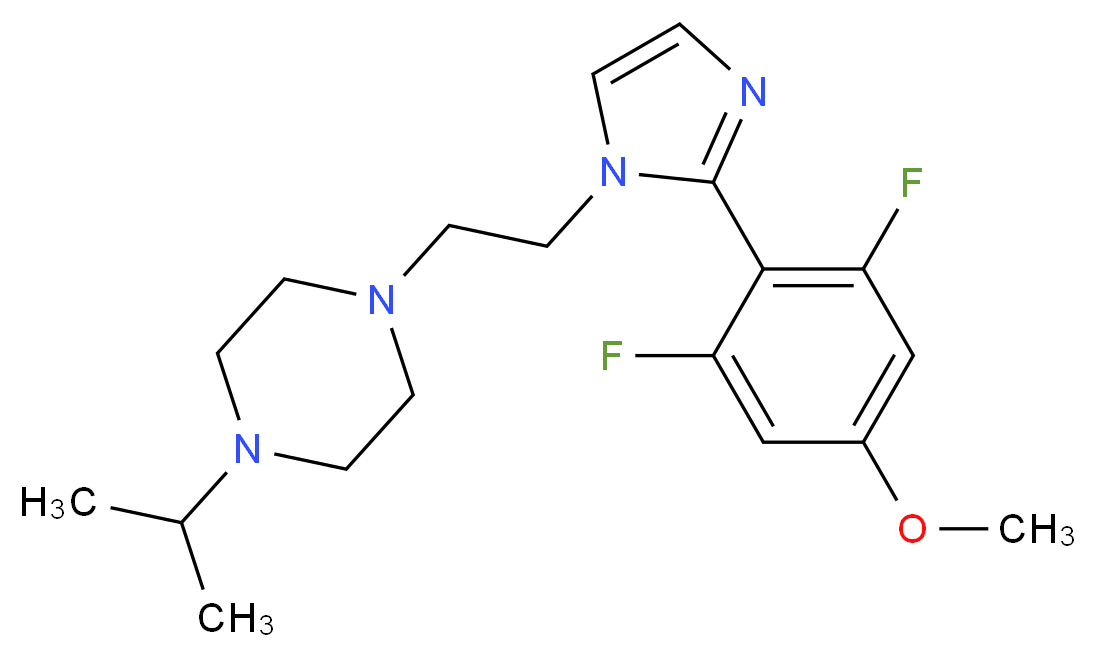 1-{2-[2-(2,6-difluoro-4-methoxyphenyl)-1H-imidazol-1-yl]ethyl}-4-isopropylpiperazine_分子结构_CAS_)