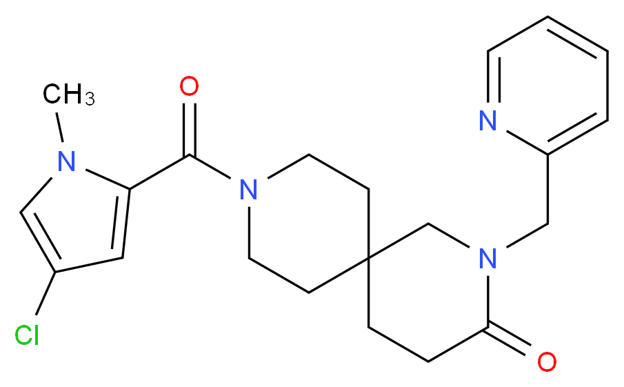 9-[(4-chloro-1-methyl-1H-pyrrol-2-yl)carbonyl]-2-(pyridin-2-ylmethyl)-2,9-diazaspiro[5.5]undecan-3-one_分子结构_CAS_)