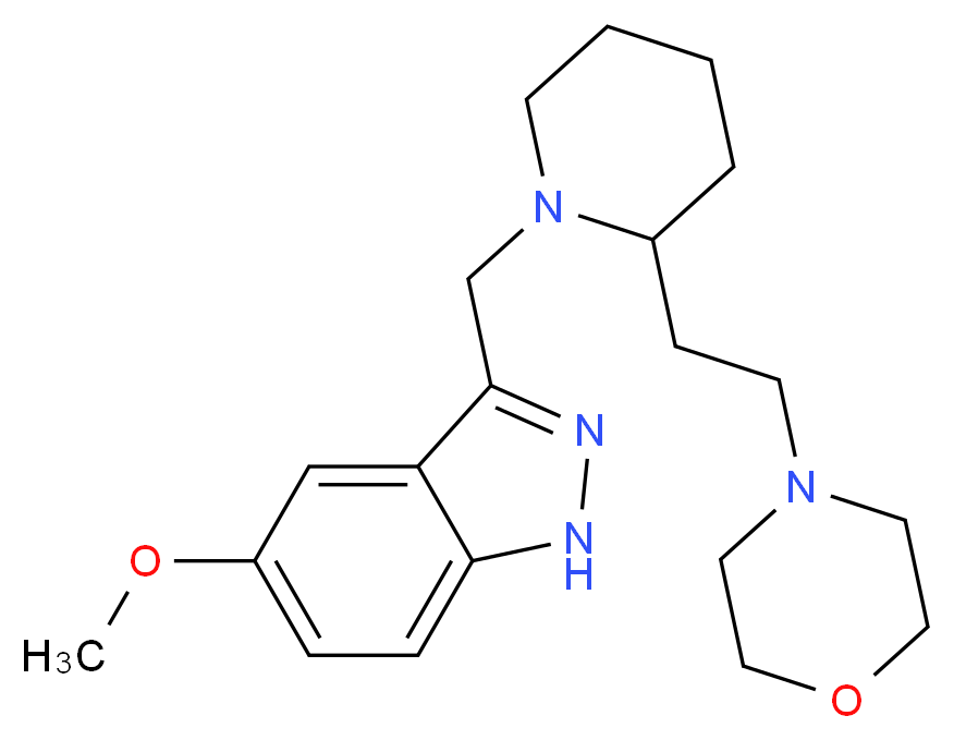 5-methoxy-3-({2-[2-(4-morpholinyl)ethyl]-1-piperidinyl}methyl)-1H-indazole_分子结构_CAS_)