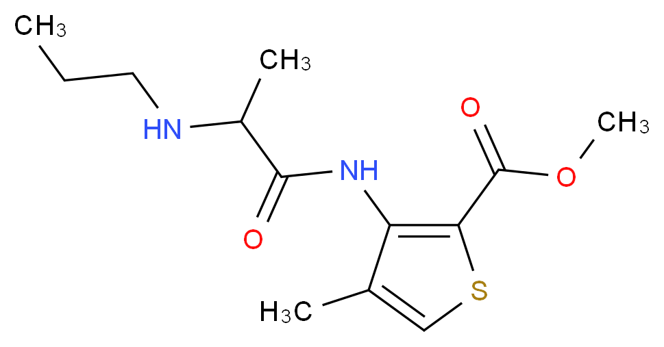 methyl 4-methyl-3-[2-(propylamino)propanamido]thiophene-2-carboxylate_分子结构_CAS_23964-57-0