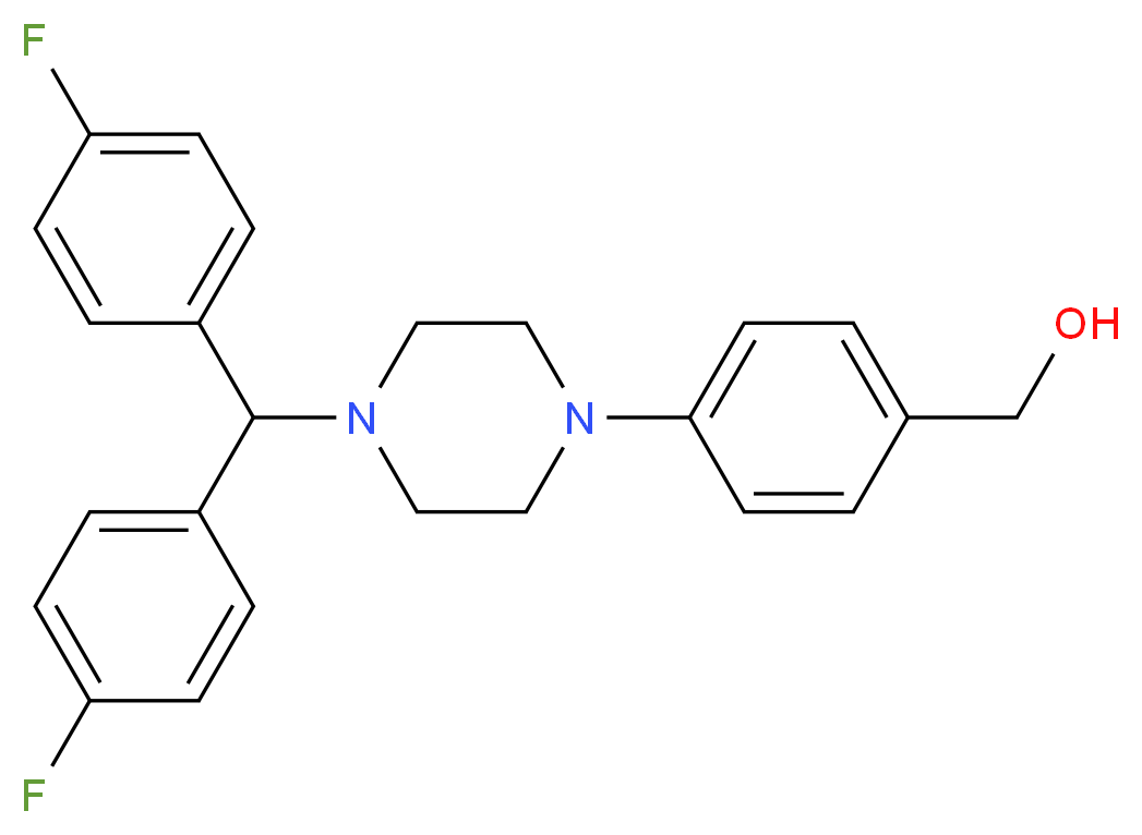 (4-(4-(Bis(4-fluorophenyl)methyl)piperazin-1-yl)phenyl)methanol_分子结构_CAS_914349-62-5)