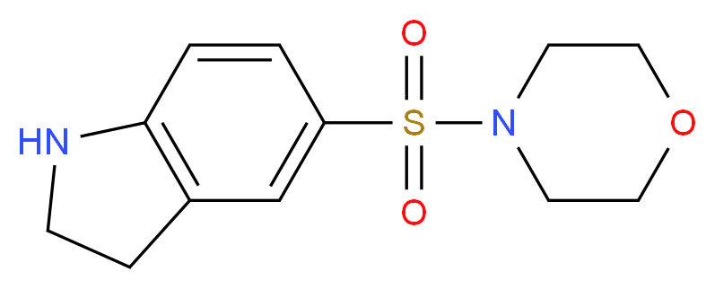 5-(morpholin-4-ylsulfonyl)indoline_分子结构_CAS_874594-02-2)