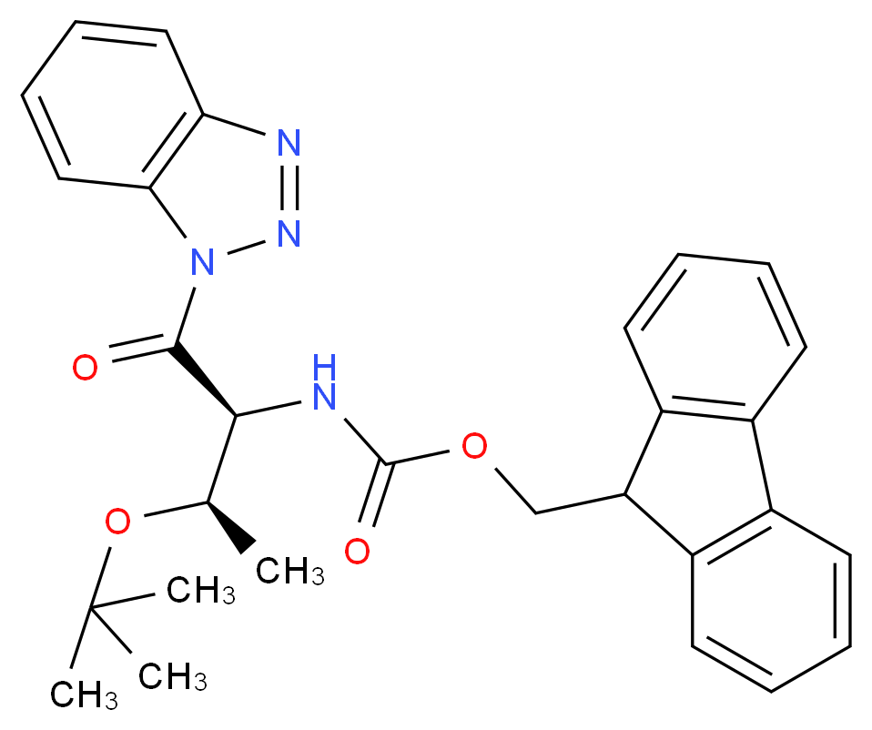 Fmoc-Thr(tBu)-Bt_分子结构_CAS_1126433-39-3)