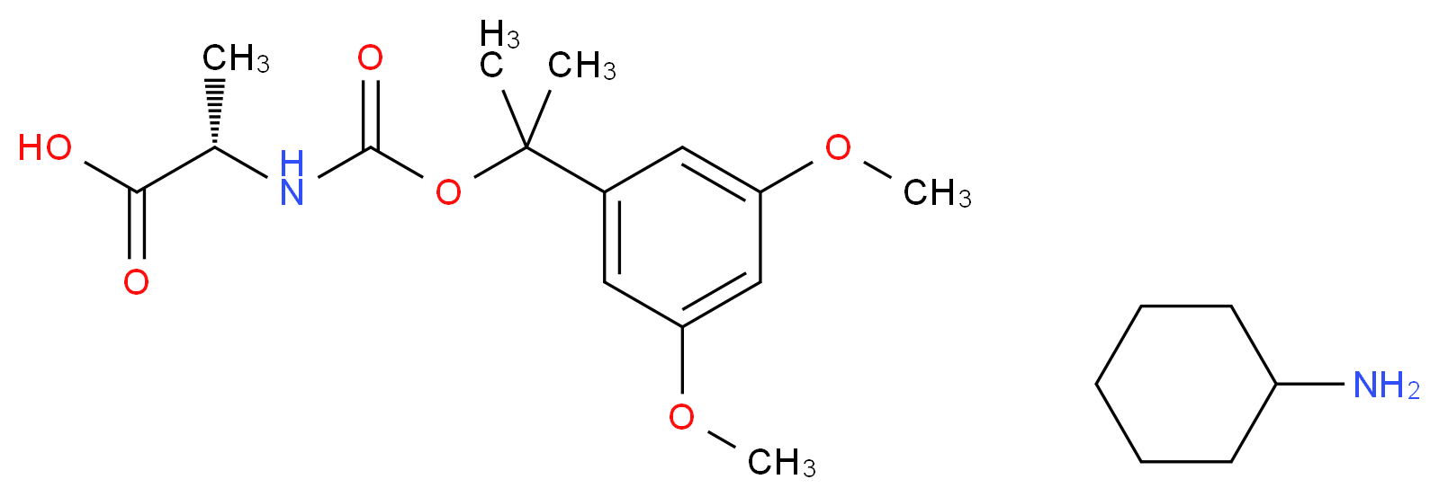 (2S)-2-[({[2-(3,5-dimethoxyphenyl)propan-2-yl]oxy}carbonyl)amino]propanoic acid; cyclohexanamine_分子结构_CAS_102814-11-9